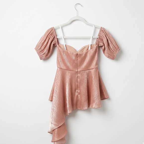 Lovers + Friends Metallic Rose Gold Asymmetrical Dress Lovers + Friends Metallic Rose Gold Asymmetrical Dress